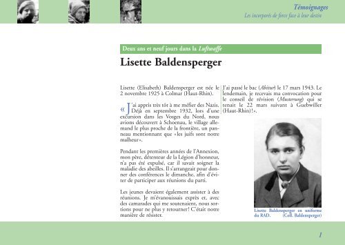 TÃ©moignage de Lisette Baldensperger