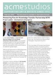 Pioneering Fine Art Knowledge Transfer Partnership ... - Acme Studios