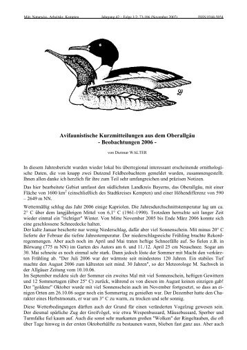 Beobachtungen 2006 - LBV-Kempten-Oberallgaeu