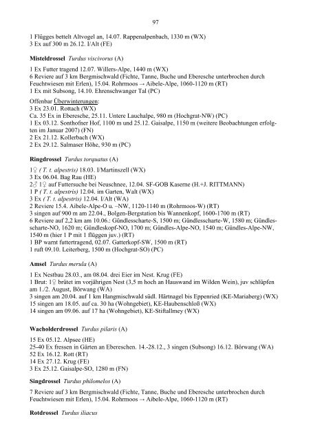 Beobachtungen 2006 - LBV-Kempten-Oberallgaeu