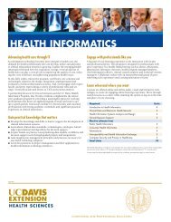 Health Informatics Certificate Program Factsheet - UC Davis Extension