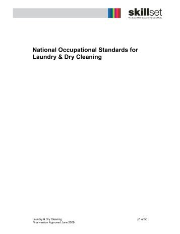 National Occupational Standards for Laundry & Dry Cleaning - Skillset