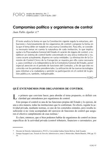 Compromiso político y organismos de control - Repositorio UASB ...