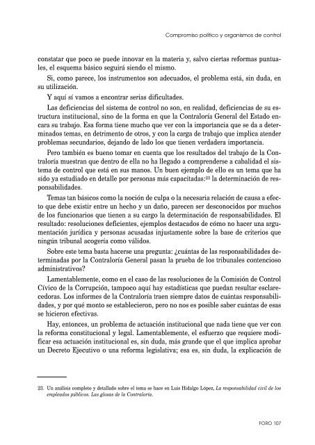 Compromiso político y organismos de control - Repositorio UASB ...