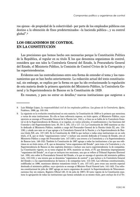 Compromiso político y organismos de control - Repositorio UASB ...