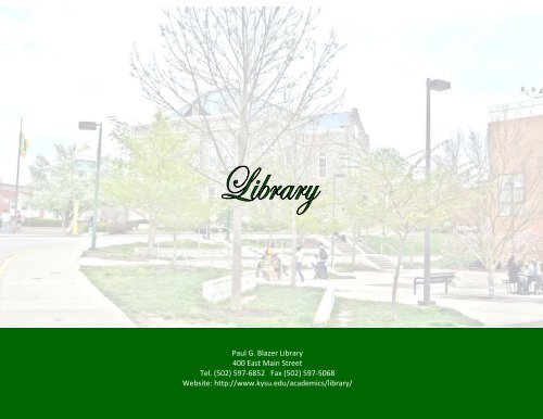 Fact Book 2009-2010 - Kentucky State University