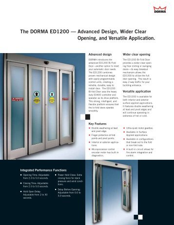 The DORMA ED1200 - Eastern Door Service