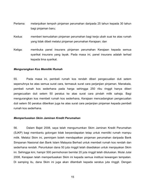 1 UCAPAN BAJET TAHUN 2009 Oleh YAB DATO' SERI ... - Treasury