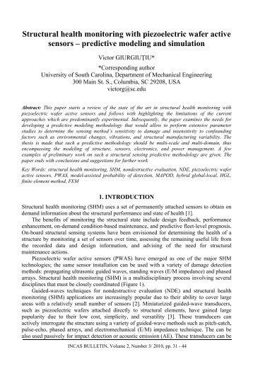 Structural health monitoring with piezoelectric wafer active sensors ...