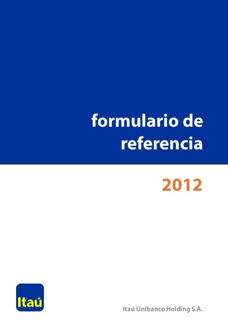 2012 formulario de referencia - Banco Itaú