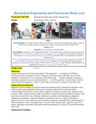 Biomedical Engineering and the Human Body (unit) - Teach ...
