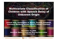 Multivariate Classification of Children with Speech Delay of ...