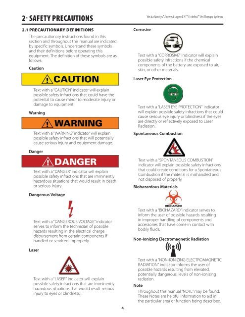 Vectra Genisys Service Manual - DJO Global