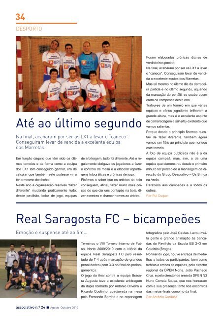 Agosto-Outubro 10 - Grupo Desportivo e Cultural dos Empregados ...