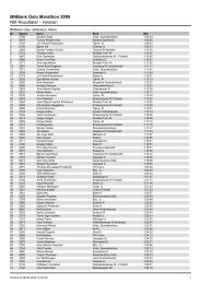 BNBank Oslo Marathon 2009 NM Resultater - Veteran