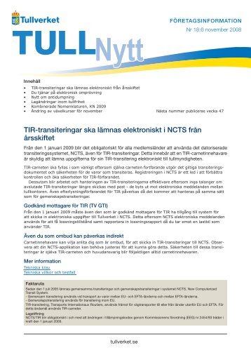 TullNytt nr 18, 2008 - Tullverket