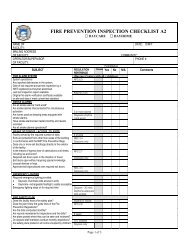 Fire Prevention Inspection Checklist Fire Prevention Inspection Checklist