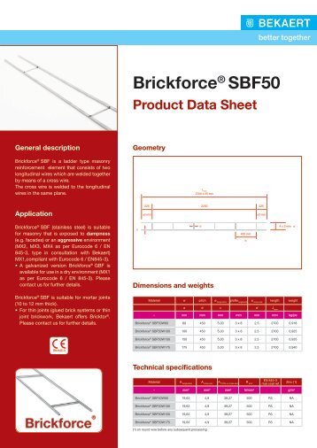 Data Sheet BrickforceÂ® SBF50 - Bekaert