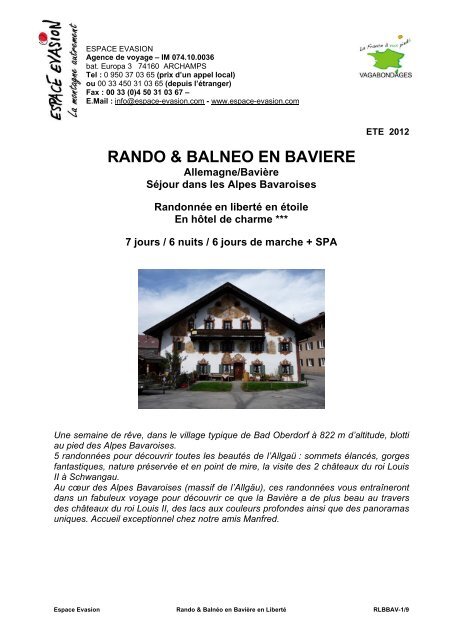 RANDO & BALNEO EN BAVIERE - WebResa