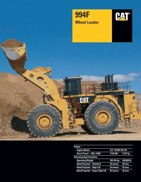 Specalog For 994f Wheel Loader Aehq5640 01 Teknoxgroup