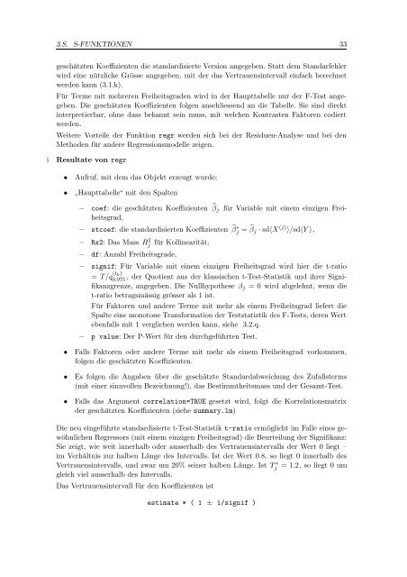 Lineare Regression (Kap. 1-5) (pdf) - Seminar fÃ¼r Statistik - ETH ZÃ¼rich