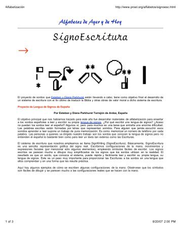 El Proyecto de sordos, SignoEscritura - SignWriting