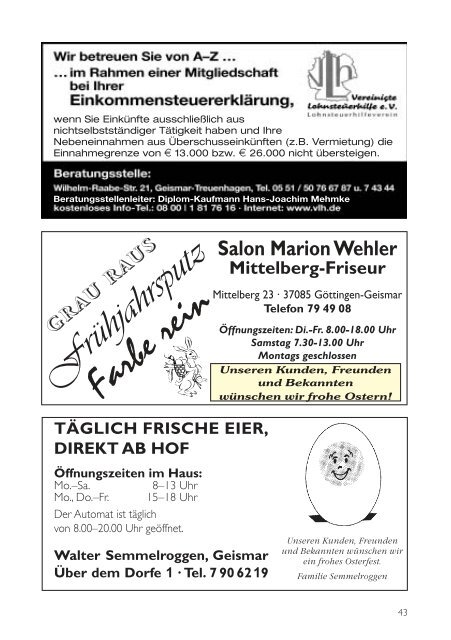 Nachrichten - Werbegemeinschaft Geismar-Treuenhagen