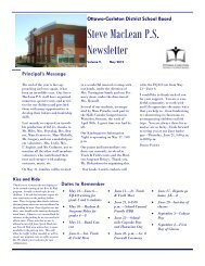 Steve MacLean P.S. Newsletter - Steve Maclean Public School