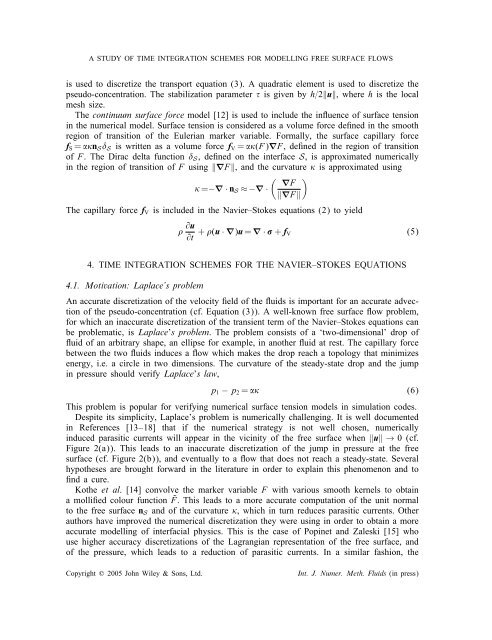 A study of time integration schemes for the numerical modelling of ...