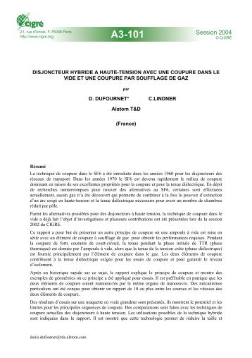 Disjoncteur hybride Ã  haute-tension avec une coupure dans le vide ...