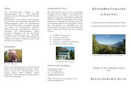 Gesundheitswoche 2011 - Hotel Alvier