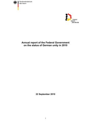 Annual report of the Federal Government on the status of German ...