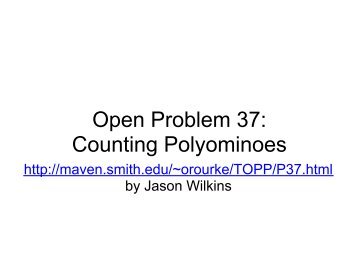 Open Problem 37:Counting Polyominoes