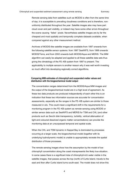 Chlorophyll and suspended sediment assessment in a ... - OzCoasts