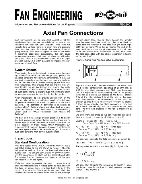 Axial Fan Connections - FE-2800 - Aerovent