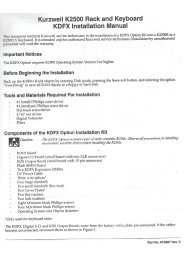 Kurzweil K2500 Rack and Keyboard - KDFX Installation Manual