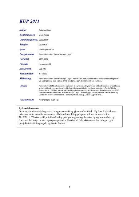 KUP 2011 - Politiske saker - Hordaland fylkeskommune