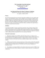 Psychological Fitness For Duty Evaluation Guidelines