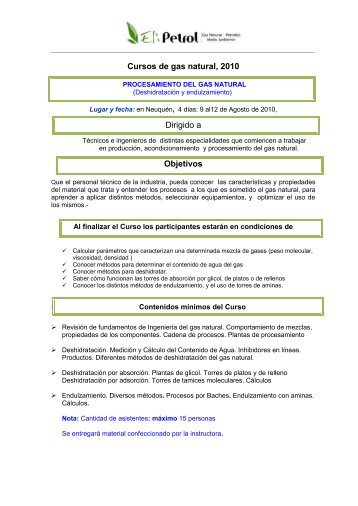 Temario - Instituto Argentino del Petroleo y del Gas