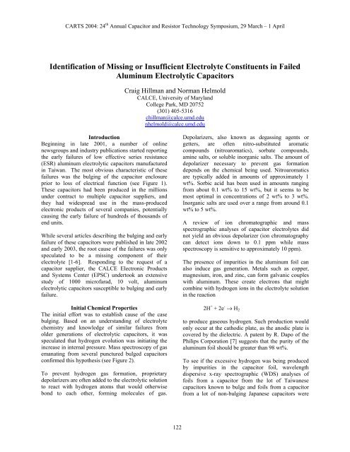 Identification of Missing or Insufficient Electrolyte ... - DfR Solutions