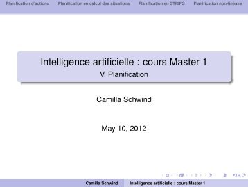 Intelligence artificielle : cours Master 1 - V. Planification