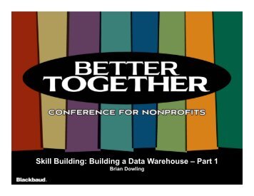 data warehouse - Supporting Advancement