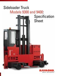 Sideloader Truck Models 9300 and 9400: Specification Sheet
