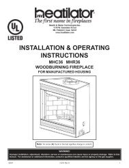 installation & operating instructions - Hearth & Home Technologies