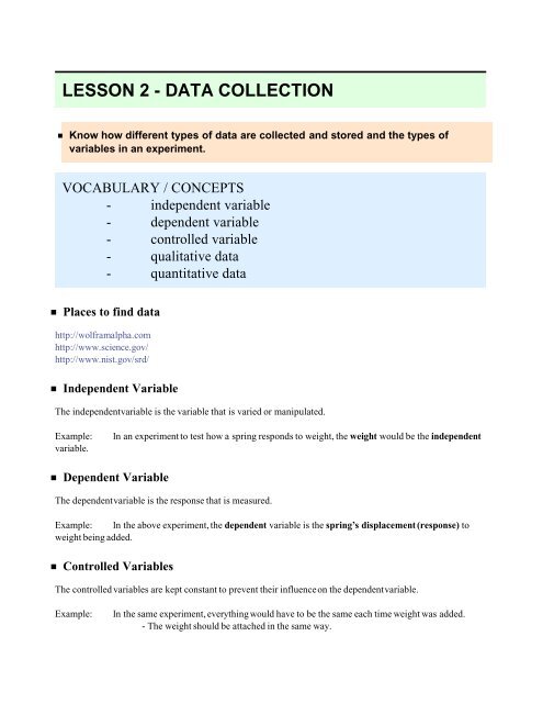 LESSON 2 - DATA COLLECTION