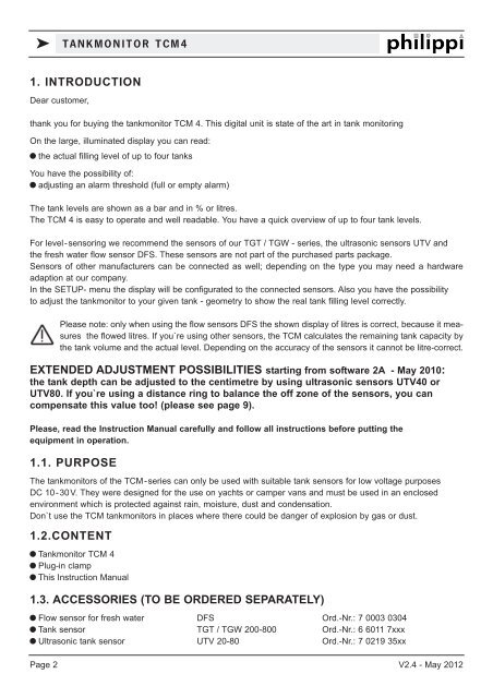 INSTRUCTION MANUAL INDEX - Philippi