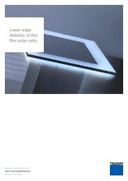 Laser edge deletion of thin film solar cells. - TRUMPF Laser