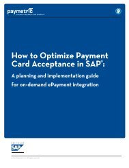 How to Optimize Payment Card Acceptance in SAP®: - Paymetric
