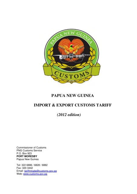 Import & Export Tari.. - PNG Customs Service