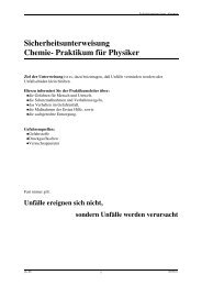 Sicherheitsunterweisung Chemie- Praktikum fÃ¼r Physiker